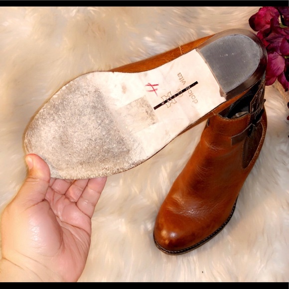 DOLCE VITA Cognac Leather Ankle Bootie - Picture 7 of 8